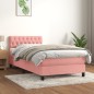 vidaXL Cama box spring con colchón terciopelo rosa 100x200 cm vidaXL Cama box spring con colchón terciopelo rosa 100x200 cm