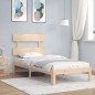 vidaXL Estructura de cama individual con cabecero madera maciza vidaXL Estructura de cama individual con cabecero madera maciza