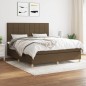 vidaXL Cama box spring con colchón tela marrón oscuro 180x200 cm vidaXL Cama box spring con colchón tela marrón oscuro 180x200 cm