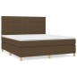 vidaXL Cama box spring con colchón tela marrón oscuro 180x200 cm vidaXL Cama box spring con colchón tela marrón oscuro 180x200 cm