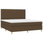 vidaXL Cama box spring con colchón tela marrón oscuro 180x200 cm vidaXL Cama box spring con colchón tela marrón oscuro 180x200 cm
