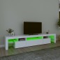 vidaXL Mueble de TV con luces LED blanco 215x36,5x40 cm vidaXL Mueble de TV con luces LED blanco 215x36,5x40 cm