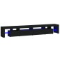 vidaXL Mueble de TV con luces LED Negro 260x36,5x40 cm vidaXL Mueble de TV con luces LED Negro 260x36,5x40 cm