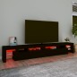 vidaXL Mueble de TV con luces LED Negro 260x36,5x40 cm vidaXL Mueble de TV con luces LED Negro 260x36,5x40 cm