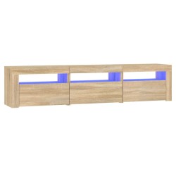 vidaXL Mueble de TV con luces LED roble Sonoma 180x35x40 cm