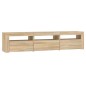 vidaXL Mueble de TV con luces LED roble Sonoma 180x35x40 cm vidaXL Mueble de TV con luces LED roble Sonoma 180x35x40 cm