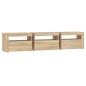 vidaXL Mueble de TV con luces LED roble Sonoma 180x35x40 cm vidaXL Mueble de TV con luces LED roble Sonoma 180x35x40 cm