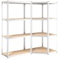 vidaXL Estantería 4 niveles 2 uds acero madera contrachapada plateado