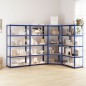 vidaXL Estantería 5 niveles 4 uds acero y madera contrachapada azul vidaXL Estantería 5 niveles 4 uds acero y madera contrachapada azul