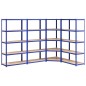 vidaXL Estantería 5 niveles 4 uds acero y madera contrachapada azul vidaXL Estantería 5 niveles 4 uds acero y madera contrachapada azul
