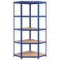vidaXL Estantería 5 niveles 4 uds acero y madera contrachapada azul vidaXL Estantería 5 niveles 4 uds acero y madera contrachapada azul