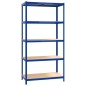 vidaXL Estantería 5 niveles 2 uds acero y madera contrachapada azul vidaXL Estantería 5 niveles 2 uds acero y madera contrachapada azul