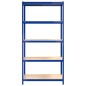 vidaXL Estantería 5 niveles 2 uds acero y madera contrachapada azul vidaXL Estantería 5 niveles 2 uds acero y madera contrachapada azul