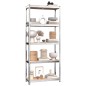 vidaXL Estantería 5 niveles 3 uds acero madera contrachapada plateado vidaXL Estantería 5 niveles 3 uds acero madera contrachapada plateado