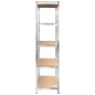 vidaXL Estantería 5 niveles 4 uds acero madera contrachapada plateado