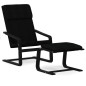 vidaXL Sillón de relax con taburete tela negro vidaXL Sillón de relax con taburete tela negro