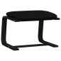 vidaXL Sillón de relax con taburete tela negro vidaXL Sillón de relax con taburete tela negro