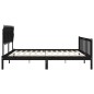vidaXL Estructura cama de matrimonio con cabecero madera maciza negro vidaXL Estructura cama de matrimonio con cabecero madera maciza negro