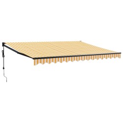 vidaXL Toldo retráctil automático amarillo y blanco 4x3 m
