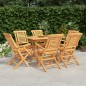 vidaXL Juego de comedor de jardín 7 piezas madera maciza de teca vidaXL Juego de comedor de jardín 7 piezas madera maciza de teca