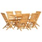 vidaXL Juego de comedor de jardín 7 piezas madera maciza de teca