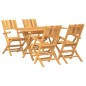 vidaXL Juego de comedor para jardín 5 piezas madera maciza de teca vidaXL Juego de comedor para jardín 5 piezas madera maciza de teca