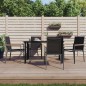 vidaXL Juego de comedor para jardín 5 piezas acero y textilene negro vidaXL Juego de comedor para jardín 5 piezas acero y textilene negro