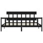 vidaXL Estructura de cama con cabecero madera maciza negro 200x200 cm