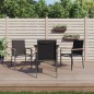 vidaXL Juego de comedor para jardín 5 piezas acero y textilene negro