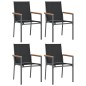 vidaXL Juego de comedor para jardín 5 piezas acero y textilene negro