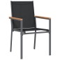 vidaXL Juego de comedor para jardín 5 piezas acero y textilene negro