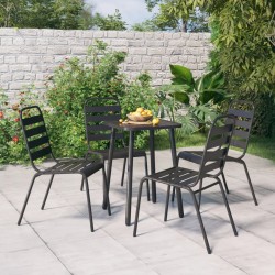 vidaXL Juego de comedor de jardín 5 piezas acero gris antracita