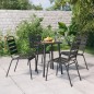 vidaXL Juego de comedor de jardín 5 piezas acero gris antracita vidaXL Juego de comedor de jardín 5 piezas acero gris antracita