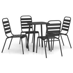 vidaXL Juego de comedor de jardín 5 piezas acero gris antracita