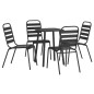 vidaXL Juego de comedor de jardín 5 piezas acero gris antracita vidaXL Juego de comedor de jardín 5 piezas acero gris antracita