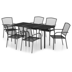 vidaXL Juego de comedor de jardín 7 piezas acero gris antracita