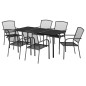 vidaXL Juego de comedor de jardín 7 piezas acero gris antracita vidaXL Juego de comedor de jardín 7 piezas acero gris antracita