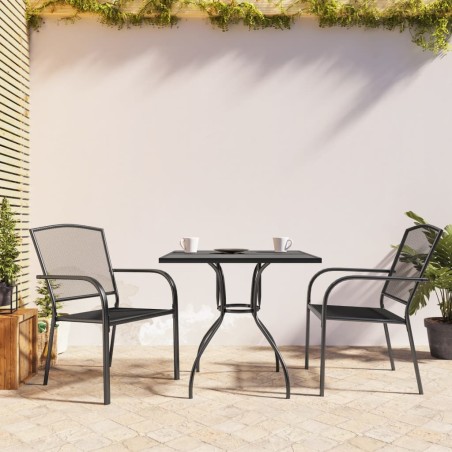 vidaXL Juego de comedor de jardín 3 piezas acero gris antracita
