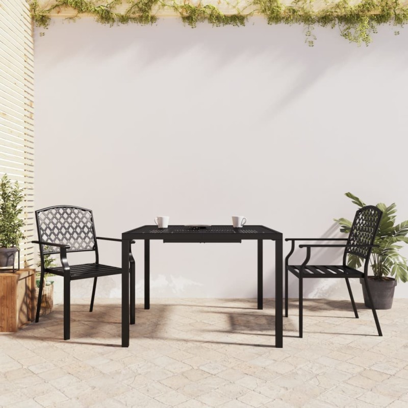 vidaXL Juego de comedor de jardín 3 piezas acero gris antracita