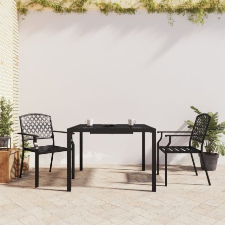 vidaXL Juego de comedor de jardín 3 piezas acero gris antracita