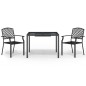 vidaXL Juego de comedor de jardín 3 piezas acero gris antracita