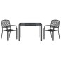vidaXL Juego de comedor de jardín 3 piezas acero gris antracita
