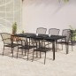 vidaXL Juego de comedor de jardín 7 piezas acero gris antracita vidaXL Juego de comedor de jardín 7 piezas acero gris antracita