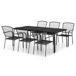 vidaXL Juego de comedor de jardín 7 piezas acero gris antracita
