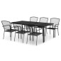 vidaXL Juego de comedor de jardín 7 piezas acero gris antracita vidaXL Juego de comedor de jardín 7 piezas acero gris antracita