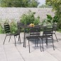 vidaXL Juego de comedor de jardín 7 piezas acero gris antracita vidaXL Juego de comedor de jardín 7 piezas acero gris antracita