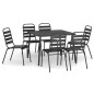 vidaXL Juego de comedor de jardín 7 piezas acero gris antracita vidaXL Juego de comedor de jardín 7 piezas acero gris antracita