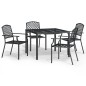 vidaXL Juego de comedor de jardín 5 piezas acero gris antracita vidaXL Juego de comedor de jardín 5 piezas acero gris antracita