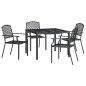 vidaXL Juego de comedor de jardín 5 piezas acero gris antracita vidaXL Juego de comedor de jardín 5 piezas acero gris antracita