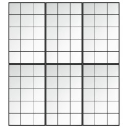 vidaXL Espejos de pared 6 uds metal negro 100x60 cm